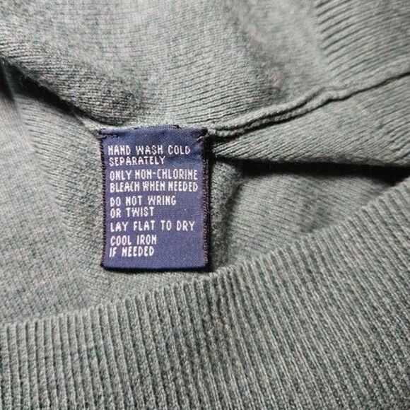Polo Ralph Lauren Mens L 100% Pima Cotton V Neck Sweater Green Preppy Classic - Picture 5 of 10